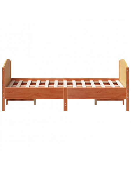 Giroletto con Testiera Marrone Cera 150x200 cm Massello Pino