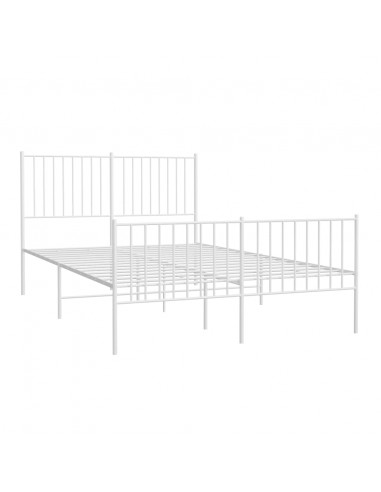 Giroletto con Testiera e Pediera Metallo Bianco 140x190 cm