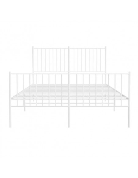 Giroletto con Testiera e Pediera Metallo Bianco 140x190 cm