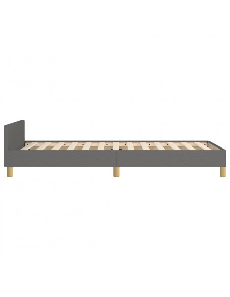 Giroletto con Testiera Grigio Scuro 90x200 cm in Tessuto