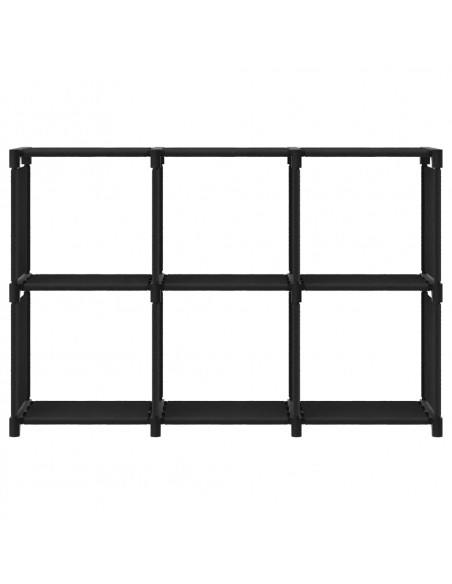 Mensola con 6 Vani a Cubo Nera 103x30x72,5 cm in Tessuto