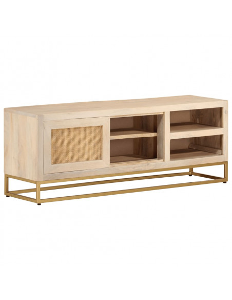 Mobile Porta TV 110x30x40 cm in Legno Massello di Mango e Ferro