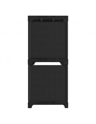 Mensola con 6 Vani a Cubo Nera 103x30x72,5 cm in Tessuto