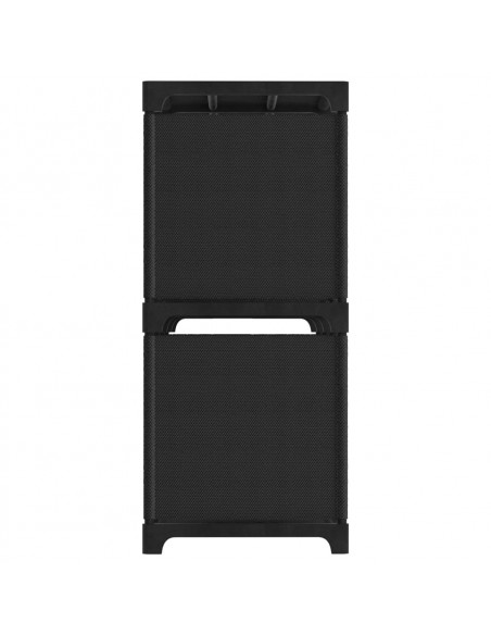 Mensola con 6 Vani a Cubo Nera 103x30x72,5 cm in Tessuto