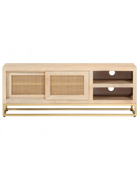 Mobile Porta TV 110x30x40 cm in Legno Massello di Mango e Ferro