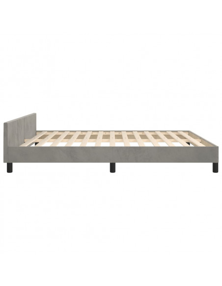 Giroletto con Testiera Grigio Chiaro 180x200 cm in Velluto