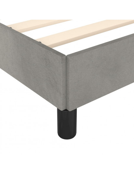 Giroletto con Testiera Grigio Chiaro 180x200 cm in Velluto