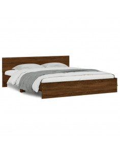 Giroletto con Testiera Rovere Marrone 200x200 cm 2