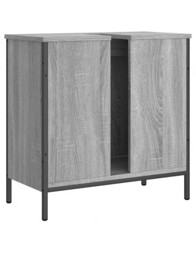 Mobile Lavabo Bagno Grigio Sonoma 60x30x60 cm Legno Multistrato