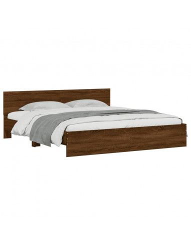 Giroletto con Testiera Rovere Marrone 200x200 cm