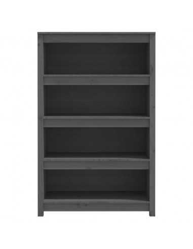 Libreria Grigia 80x35x126 cm in Legno Massello di Pino