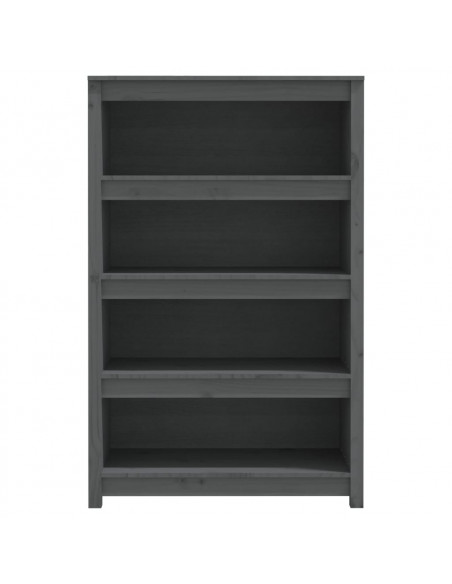 Libreria Grigia 80x35x126 cm in Legno Massello di Pino