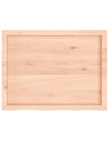 Piano Bagno 80x60x(2-4) cm in Legno Massello Non Trattato