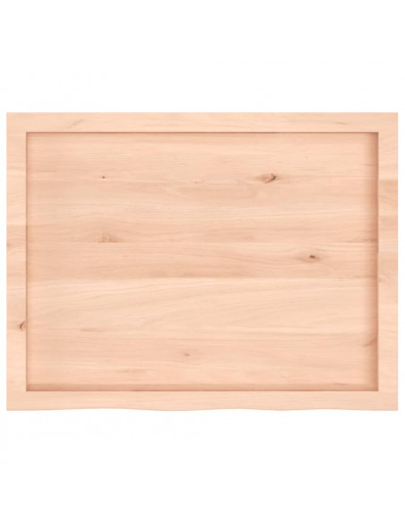 Piano Bagno 80x60x(2-4) cm in Legno Massello Non Trattato