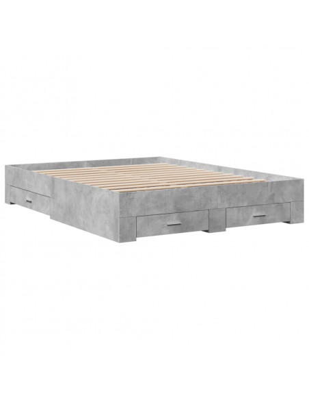 Giroletto Cassetti Grigio Cemento 160x200 cm Legno Multistrato