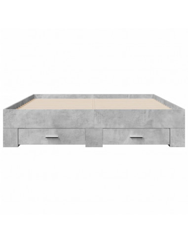 Giroletto Cassetti Grigio Cemento 160x200 cm Legno Multistrato