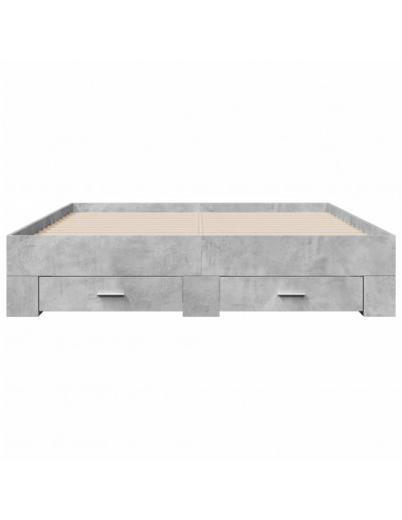 Giroletto Cassetti Grigio Cemento 160x200 cm Legno Multistrato