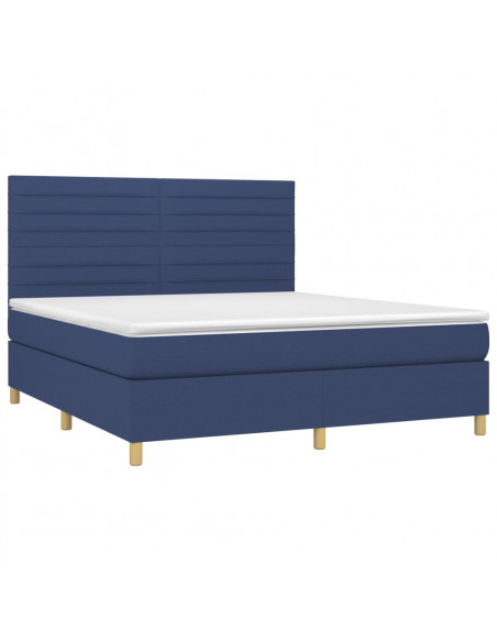 Giroletto a Molle con Materasso Blu 180x200 cm in Tessuto