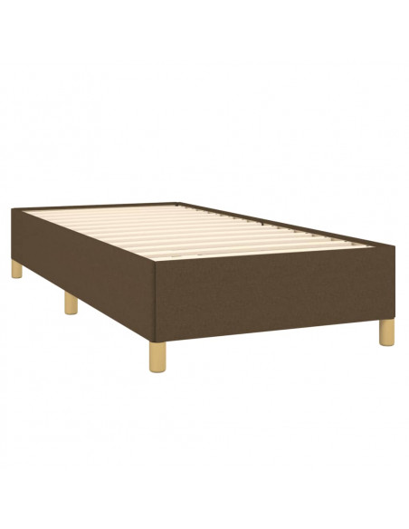 Giroletto a Molle con Materasso Marrone Scuro 100x200cm Tessuto