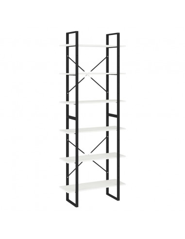 Scaffale Alto Bianco 80x30x210 cm in Legno Massello di Pino