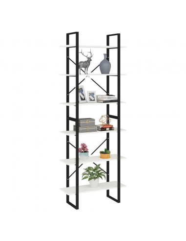 Scaffale Alto Bianco 80x30x210 cm in Legno Massello di Pino