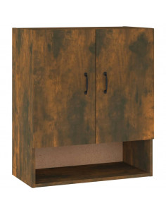 Armadietto a Muro Rovere Fumo 60x31x70 cm in Legno Multistrato 2