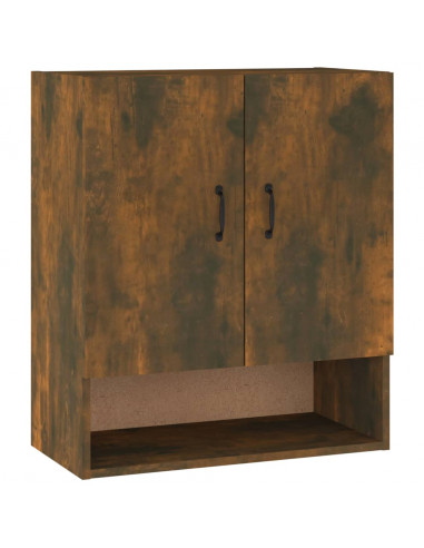 Armadietto a Muro Rovere Fumo 60x31x70 cm in Legno Multistrato