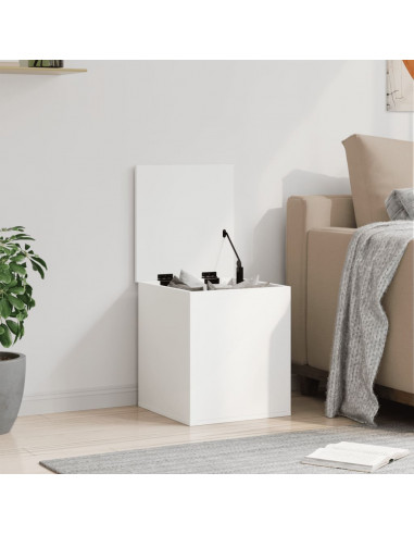 Contenitore Portaoggetti Bianco 40x42x46 cm Legno Multistrato