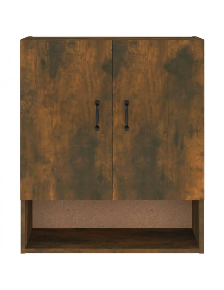 Armadietto a Muro Rovere Fumo 60x31x70 cm in Legno Multistrato