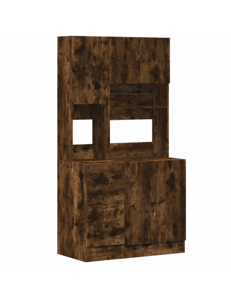 Mobile da Cucina Rovere Fumo 95x50x180 cm Legno Multistrato