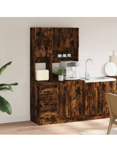Mobile da Cucina Rovere Fumo 95x50x180 cm Legno Multistrato
