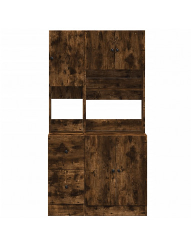 Mobile da Cucina Rovere Fumo 95x50x180 cm Legno Multistrato