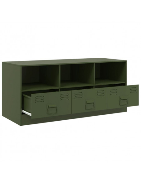 Mobile TV Verde Oliva 99x39x44 cm in Acciaio