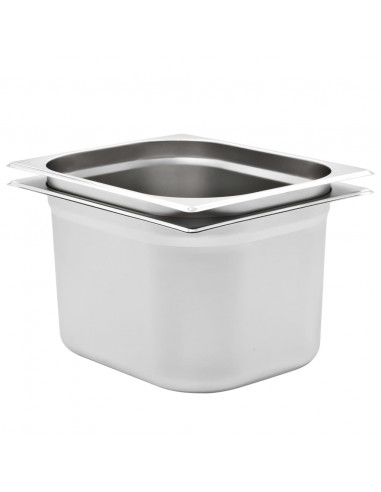 Contenitori Gastronorm 2 pz GN 1/2 200 mm in Acciaio Inox