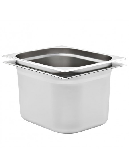 Contenitori Gastronorm 2 pz GN 1/2 200 mm in Acciaio Inox
