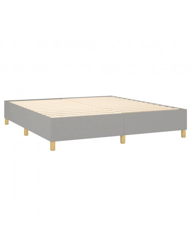 Giroletto a Molle con Materasso Grigio Chiaro160x200 cm Tessuto