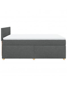 Giroletto a Molle con Materasso Grigio Scuro 140x190 cm Tessuto 2