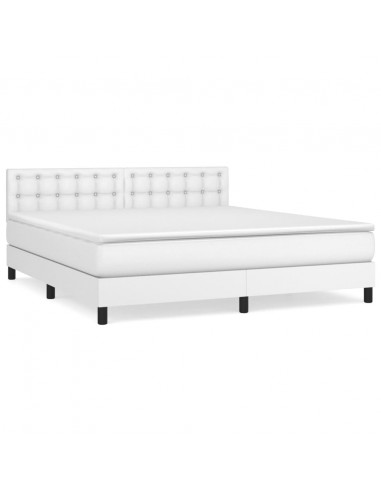 Giroletto a Molle con Materasso Bianco 180x200 cm in Similpelle