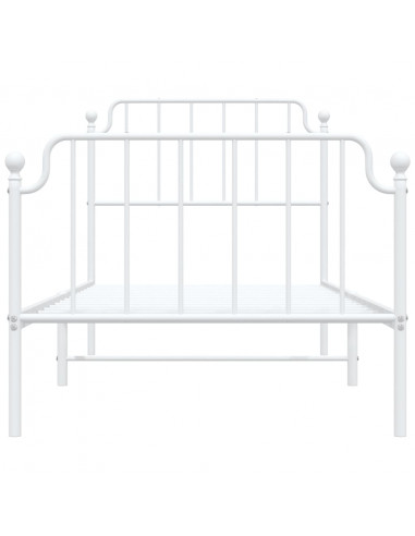 Giroletto con Testiera e Pediera Metallo Bianco 90x190 cm