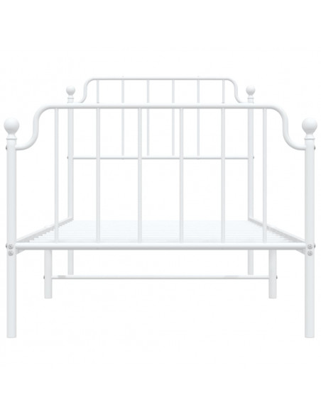 Giroletto con Testiera e Pediera Metallo Bianco 90x190 cm