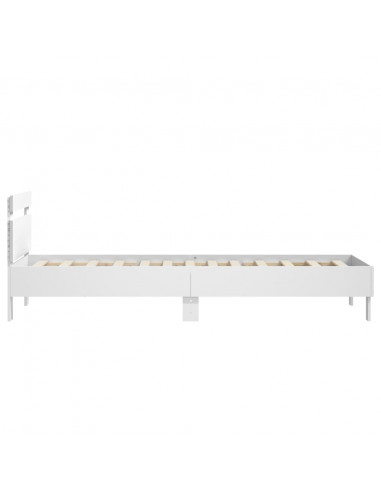 Giroletto con Testiera e LED Bianco 90x200 cm