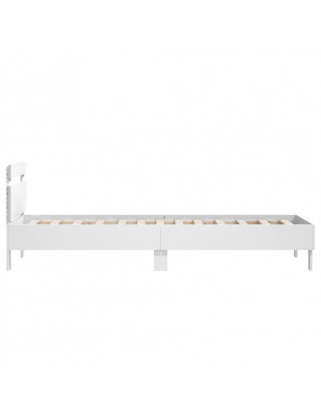 Giroletto con Testiera e LED Bianco 90x200 cm