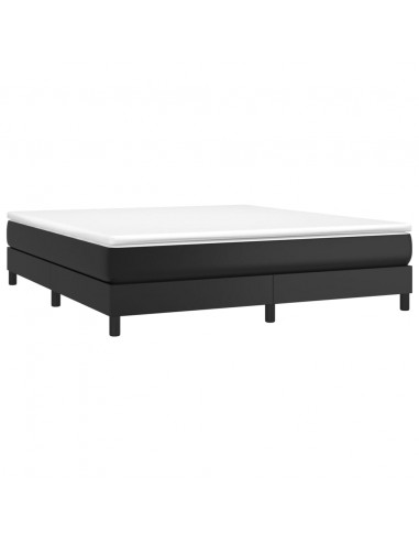 Giroletto a Molle con Materasso Nero 180x200 cm in Similpelle