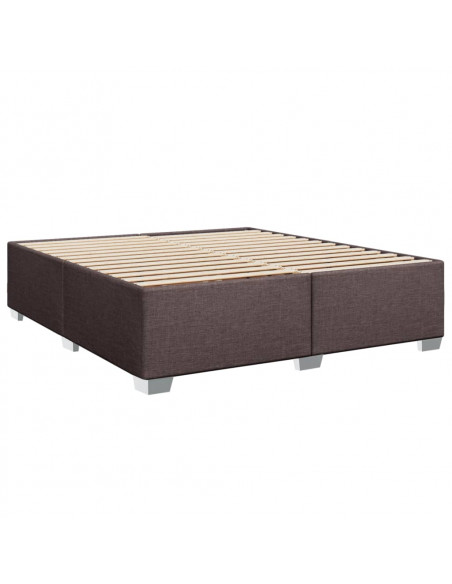 Giroletto a Molle con Materasso Marrone Scuro 200x200cm Tessuto