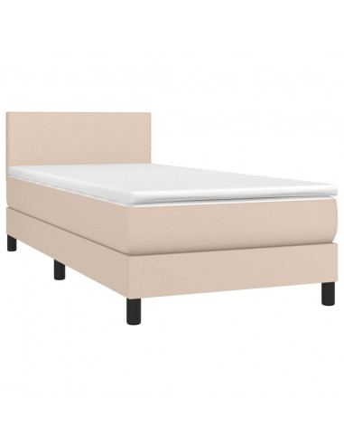 Giroletto a Molle con Materasso Cappuccino 100x200cm Similpelle