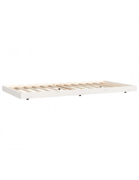 Giroletto senza Materasso Bianco 90x200 cm Legno Massello Pino