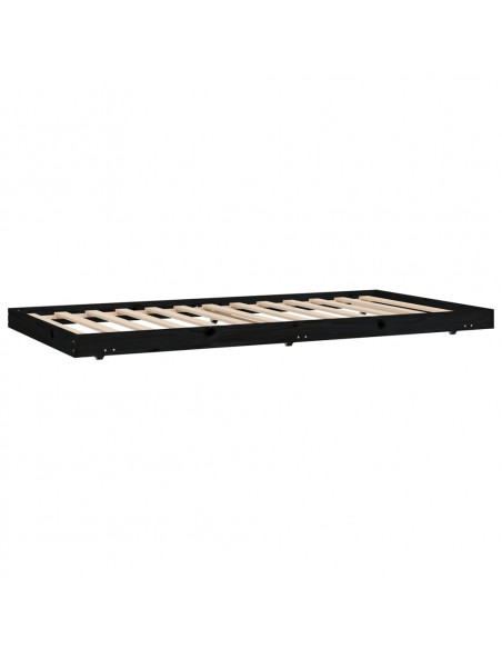 Giroletto Nero 100x200 cm in Legno Massello di Pino