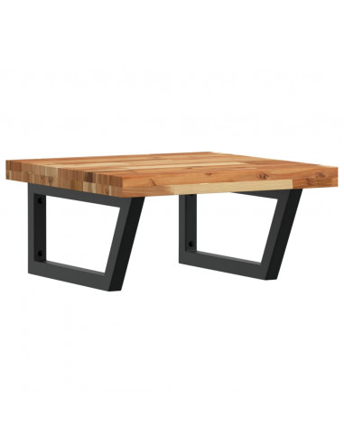 Ripiano a Parete per Lavabo in Acciaio e Massello di Acacia