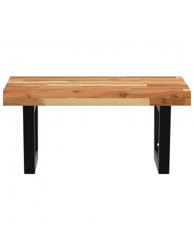 Ripiano a Parete per Lavabo in Acciaio e Massello di Acacia