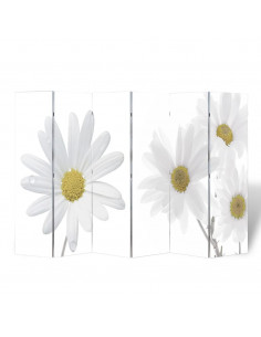 Paravento Pieghevole 217x170 cm con Stampa Fiore 2